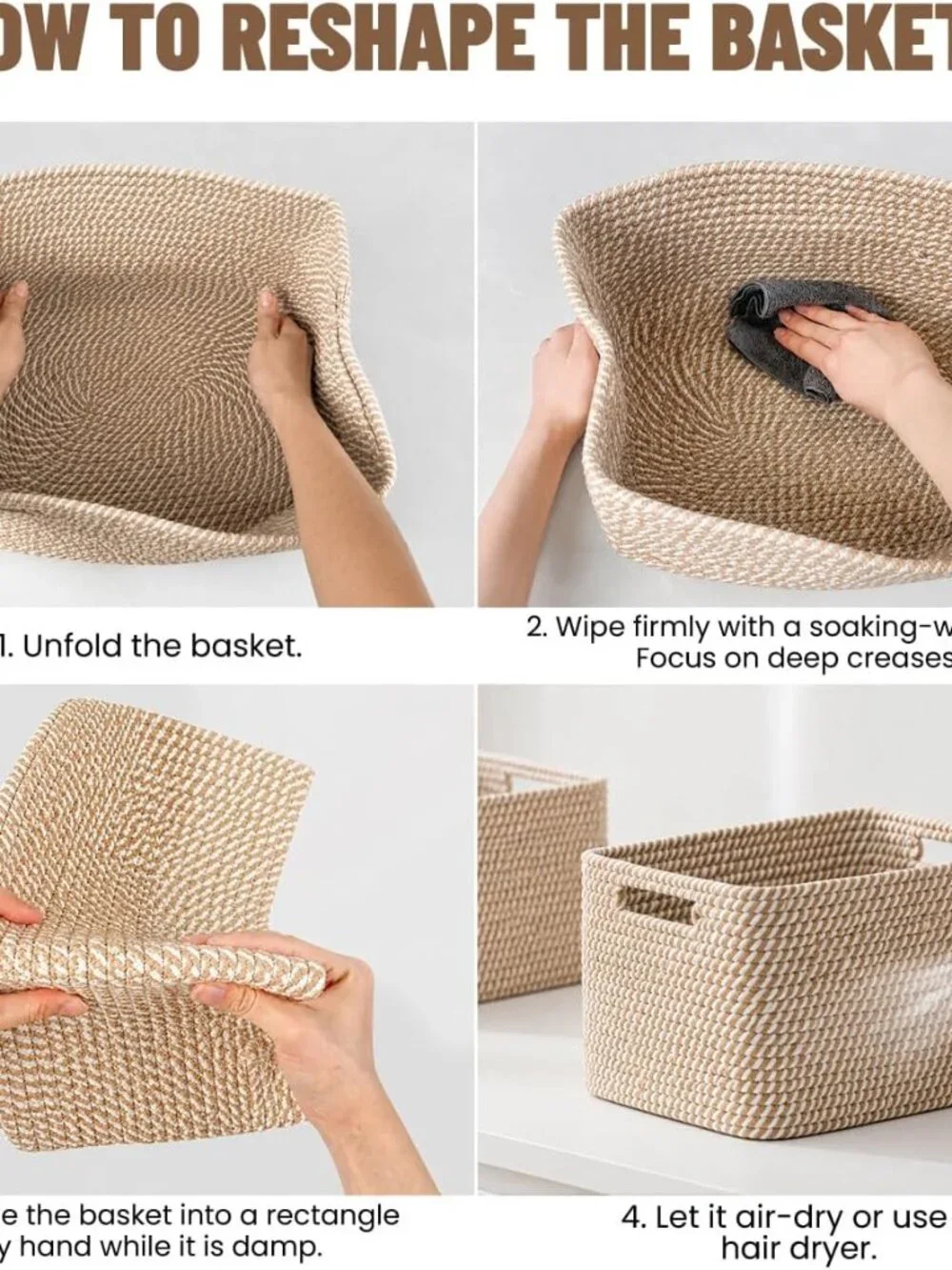 New 5 Pack Woven Storage Baskets, Decorative Storage Bins for Organizing | 13.8'